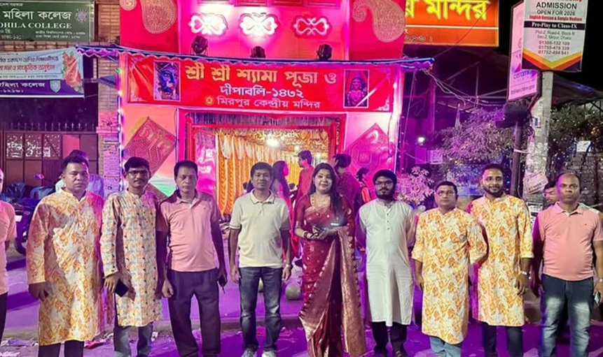 সনাতন ধর্মালম্বীদের শ্যামা পূজা ও দীপাবলি উপলক্ষে মিরপুর কেন্দ্রীয় মন্দির পরিদর্শন করেছে এনসিপি